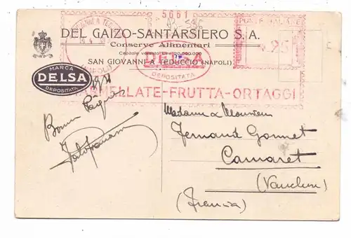 I 80100 NAPOLI - SAN GIOVANNI A TEDUCCIO, Del Gaizo Santariero S.A. Marmeladenfabrik, 1938