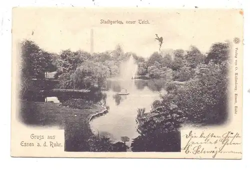 4300 ESSEN, Stadtgarten Neuer Teich, 1901