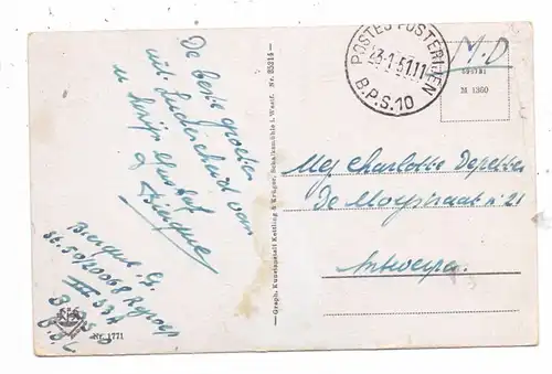 5880 LÜDENSCHEID, Ehrenmal, 1951, belgische Militärpost