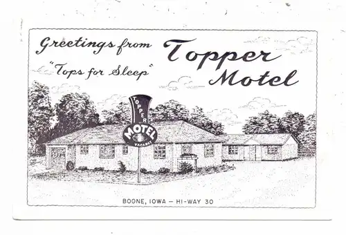 USA - IOWA - BOONE, Topper Motel, 1954