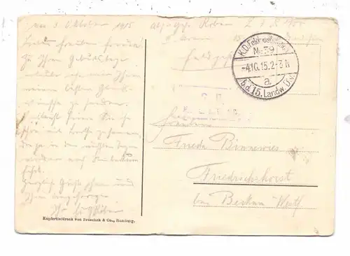 F 80620 VAUCHELLES - LES - DOMART, 1.Weltkrieg, Dorfansicht, deutsche Feldpost, 1915