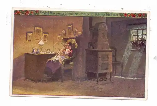 KÜNSTLER / ARTIST - PAUL HEY, Volksliederkarte Nr.50, "Schlaf Herzenssöhnchen.."