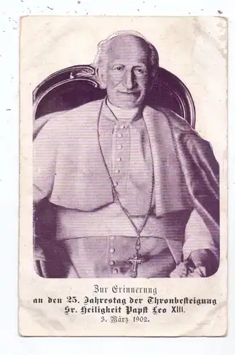 RELIGION - PAPST LEO XIII, 25. Jahrestag der Thronbesteigung, 1902