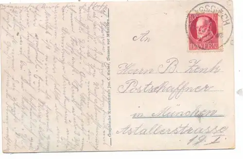 8711 SCHWARZACH, Abtei Münsterschwarzach, Luftansicht, 1918