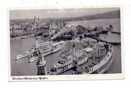 8990 LINDAU, Hafen, Bodenseeschiffe "LINDAU" & "BAVARIA", 193...