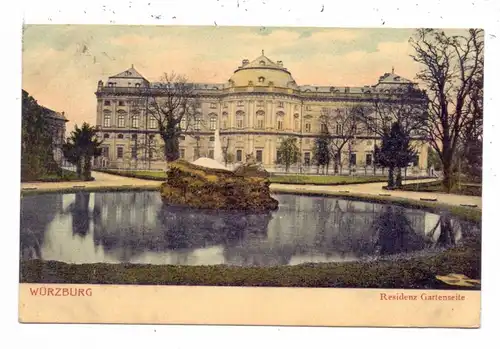 8700 WÜRZBURG, Residenz, Gartenseite, 1907, color