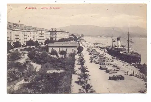 F 20000 AJACCIO, Arrivee du Courrier, 1908