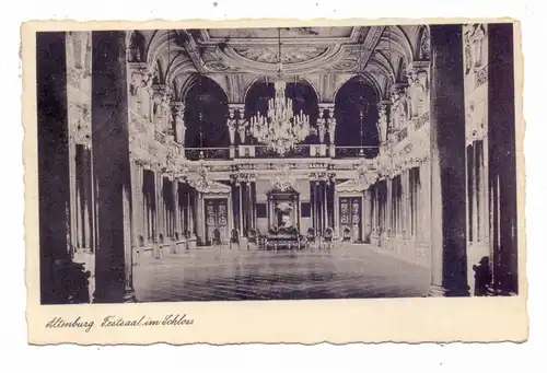 0-7400 ALTENBURG, Festsaal im Schloß, Landpoststempel " Priesel über Altenburg", 1937