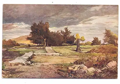 3380 GOSLAR, Ruinen auf dem Petersberg, Künstler-Karte Prof. Alb. Hertel