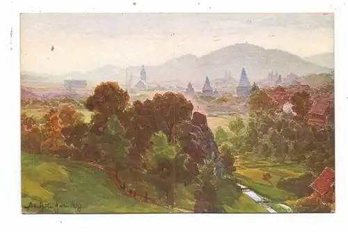 3380 GOSLAR, Blick vom Petersberg, Künstler-Karte Prof. Alb. Hertel, 1919