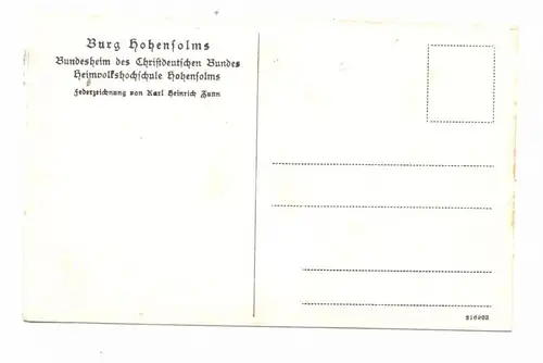 6331 HOHENAHR - HOHENSOLMS, Burghof, Künstler-Karte Karl Heinrich Zunn