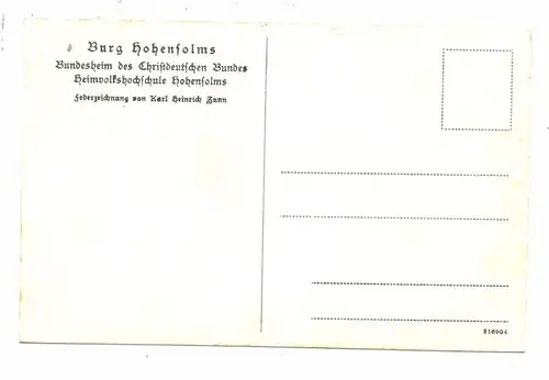 6331 HOHENAHR - HOHENSOLMS, Hintergarten, Künstler-Karte Karl Heinrich Zunn