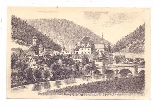 7260 CALW - HIRSAU, Ortsansicht, Künstler-Karte Joh. Luz