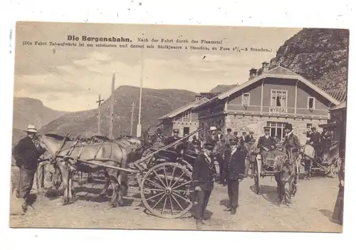 N 5745 AURLAND - MYRDAL, Bergensbahnen Station, Stolkjaerre, 1912