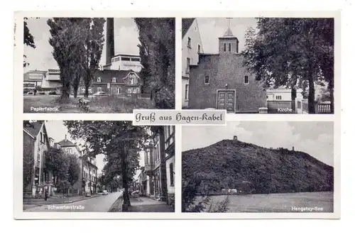 5800 HAGEN - KABEL, Papierfabrik, Schwerterstrasse, Kirche, Hengstey-See, 195..