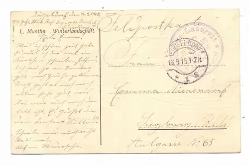 4000 DÜSSELDORF, Postgeschichte 1915, Reserve - Lazarett-Stempel St. Josefshaus, Birkenstrass 14