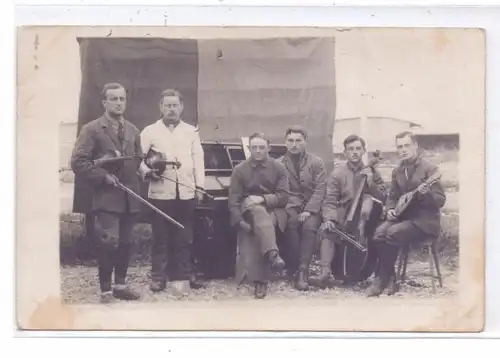 MILITÄR - Kapelle, Klavier, Geigen, Mandoline, Cello, Photo-AK