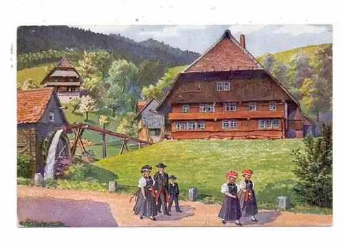 TRACHTEN - Schwarzwald-Trachten, Künstler-Karte, 1928