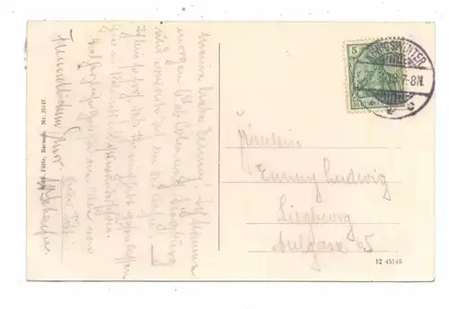5480 REMAGEN, Blick auf Kloster Nonnenwerth, Rheinschiffe, 1913