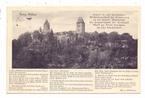 5990 ALTENA, Burg Altena, Märklerland-Hymne, 1914