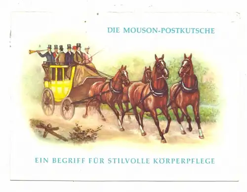 POST - POSTKUTSCHEN, Werbe-Karte Creme Mouson