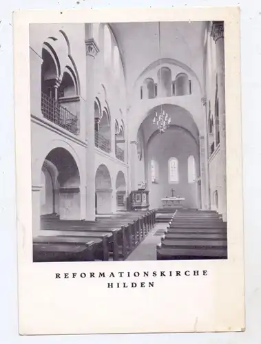 4010 HILDEN, Reformationskirche, Innenansicht, keine AK-Einteilung, kl. Einriss