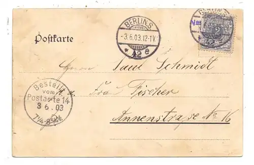 1000 BERLIN - TREPTOW, Restaurant Fritz Regelin, 1903, Rudern, Ausflugsdampfer