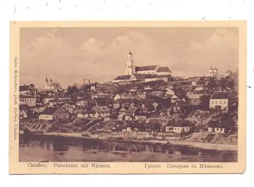 BELARUS / WEISSRUSSLAND - GRODNO / HRODNA, Panorama mit Njemen, 1915