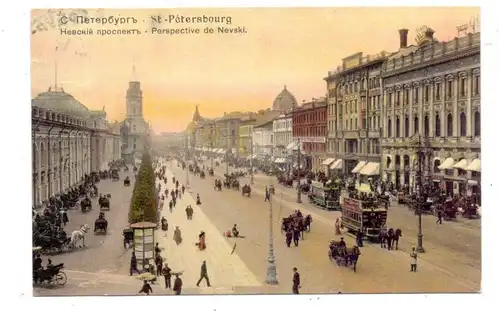 RU 190000 SANKT PETERSBURG, Newski Prospekt, Pferdestrassenbahn, Horse-Tramway