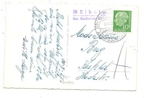 5378 BLANKENHEIM, Ortsansicht, 1957, Landpost-Stempel "Mülheim über Blankenheim"