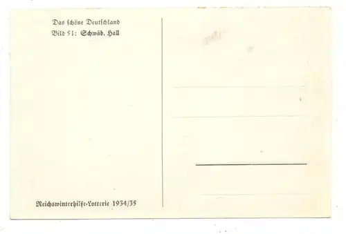 7170 SCHWÄBISCH HALL, Ortsansicht, WHW 1934 / 35