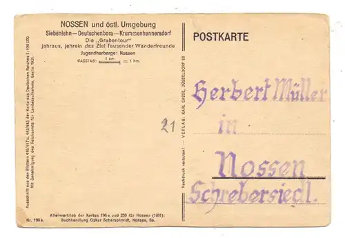 0-8251 NOSSEN, Landkarte Nossen und Umgebung, 1931