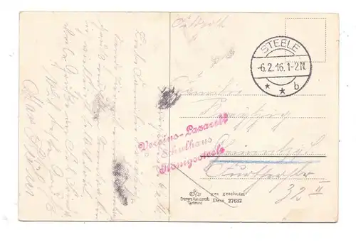 4300 ESSEN - STEELE, Partie in den Anlagen, 1916, Nebenstempel Vereins-Lazarett Schulhaus Königssteele