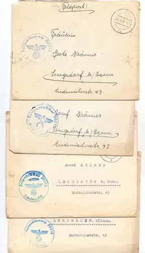 NIEDERLANDE - Deutsche Besetzung 1941, 4 Feldpost Briefe, Marine-Hafen Abt. Rotterdam, Feldpost-Nr. 00218