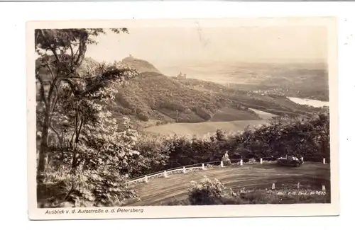 5330 KÖNIGSWINTER, Autostrasse auf den Petersberg, Blick ins Rheintal, 1934, kl. Druckstelle