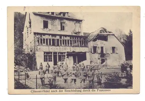 F 67220 URBEIS - Le Climont, Zerstörungen 1.Weltkrieg, Climont-Hotel nach der Beschießung, 1918