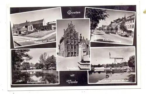 NL - LIMBURG - VENLO, Groeten uit, Kaldenkerkeweg, Strandbad, Klooster, Molen...1959