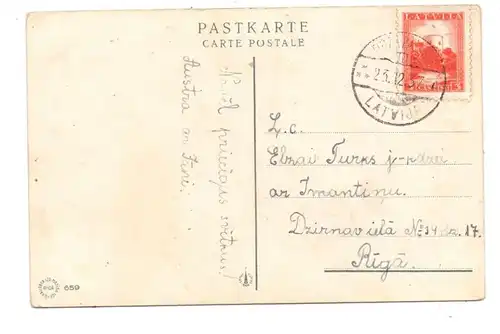 SANTA / WEIHNACHTSMANN, Santa Claus mit Renntierschlitten, Lettland 1937