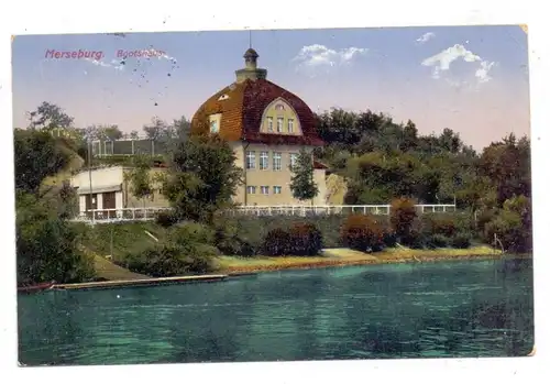 0-4200 MERSEBURG, Bootshaus Ruderverein, 1917, Lazarett Nebenstempel