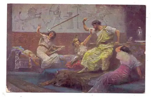 RELIGION - CHRISTENTUM- Die Heilige Schrift, Saul wirft den Spieß nach David