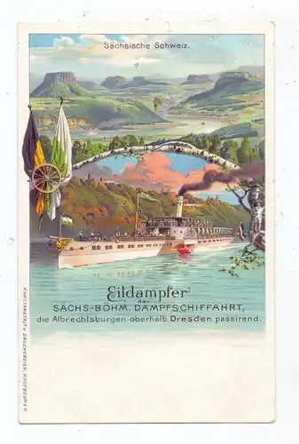 BINNENSCHIFFE - ELBE, Eildampfer der Sächs.- Böhm. Dampfschiffahrt, ca. 1900