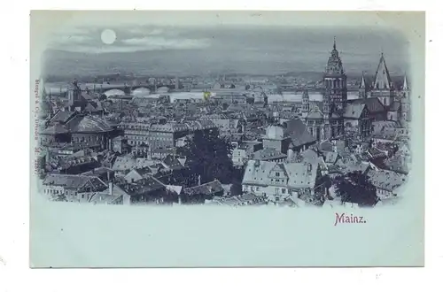 6500 MAINZ, Mondschein-Karte, ca. 1900