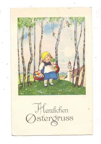 OSTERN - Mädchen mit Eierkörbchen