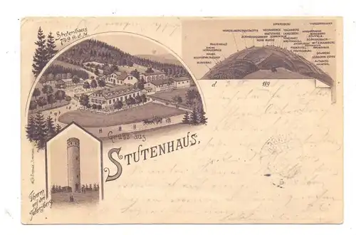 0-6056 SCHLEUSINGEN - ST. KILIAN, Gruss aus Stutenhaus, Lithographie 1898
