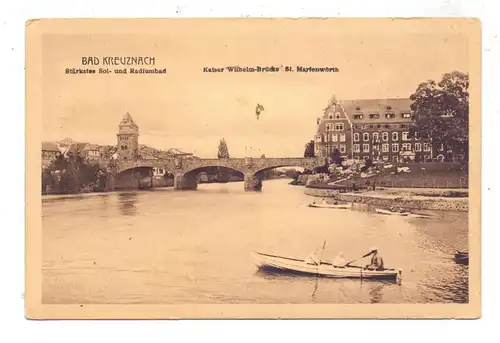 6550  BAD KREUZNACH, Kaiser-Wilhelm-Brücke und St. Marienwörth