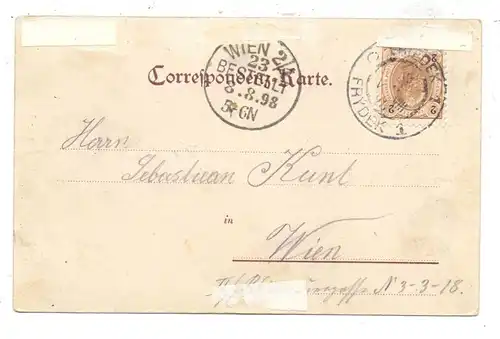 CZ 73801 FRYDEK / MARIA FRIEDEK, Lithographie 1898, Wallfahrtsort