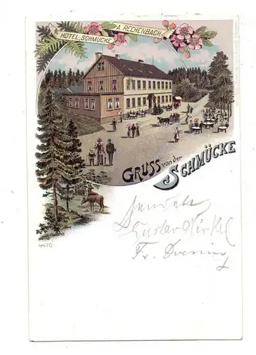 0-6054 GEHLBERG, Gruss von der Schmücke, Lithographie 1900