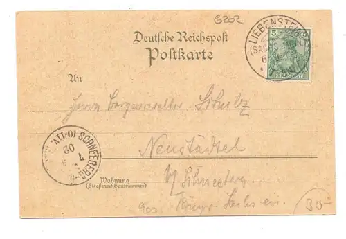 0-6202 BAD LIEBENSTEIN, Lithographie 1902, Post, Hotel Meininger Hof, Villa Feodora, Schloss Altenstein, Gesamtansicht