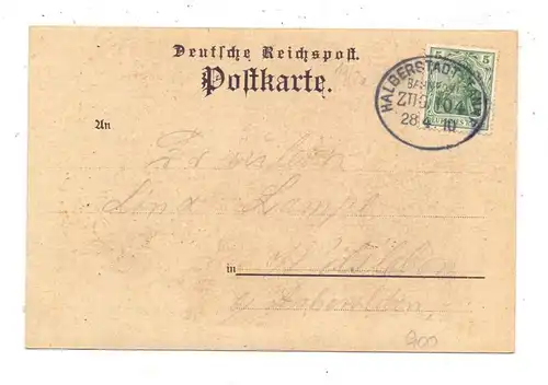 0-3701 ELBINGERODE - ROTHEHÜTTE, Lithographie, Bahnhof, Königshof und Rothehütte, Bahnpost Halberstadt-Tanne