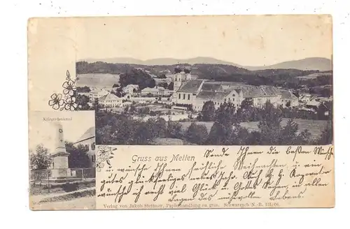 8354 METTEN, Gruss aus..., Krieger-Denkmal, Gesamtansicht, 1909